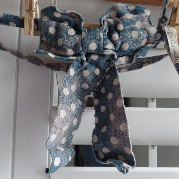 NWT Magnolia Pearl Polka Dot Linen Louis Jabot Extended Tie Jabot 036 Frenchie - Picture 2 of 9